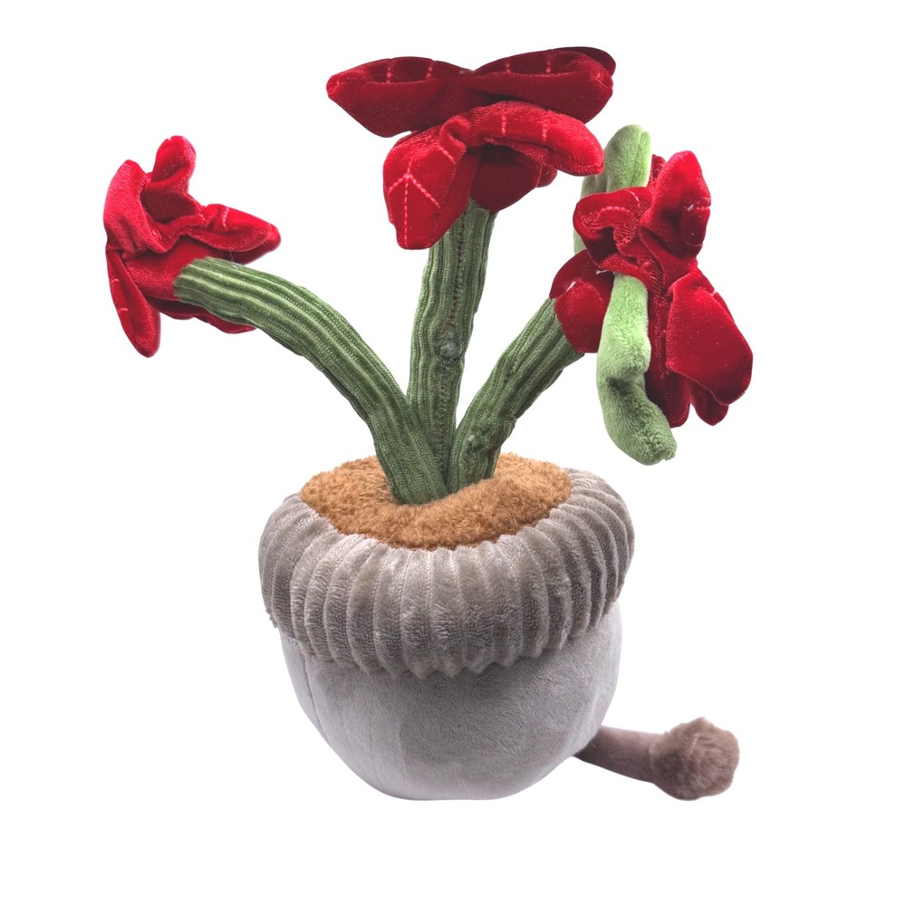 Greenhouse by Russ Poinsettia Potted Plant Plush Red Holiday Kawaii Jazwares NEW - Picture 3 of 5